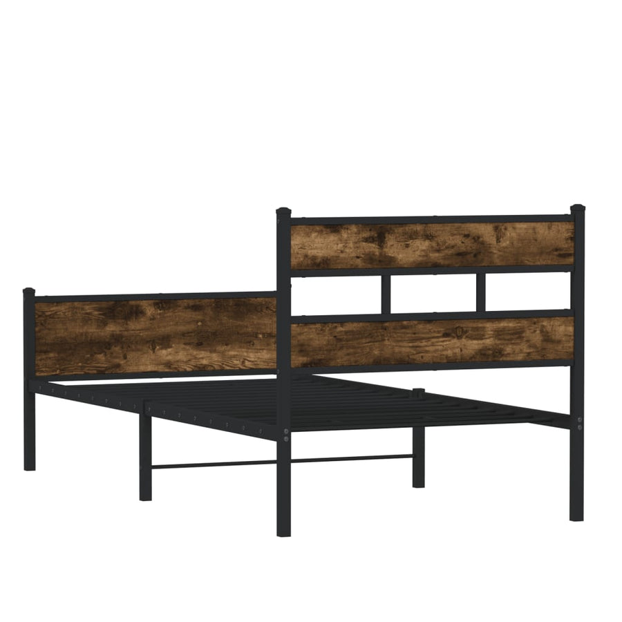 Bedframe zonder matras hout gerookt eikenkleurig 80x200 cm