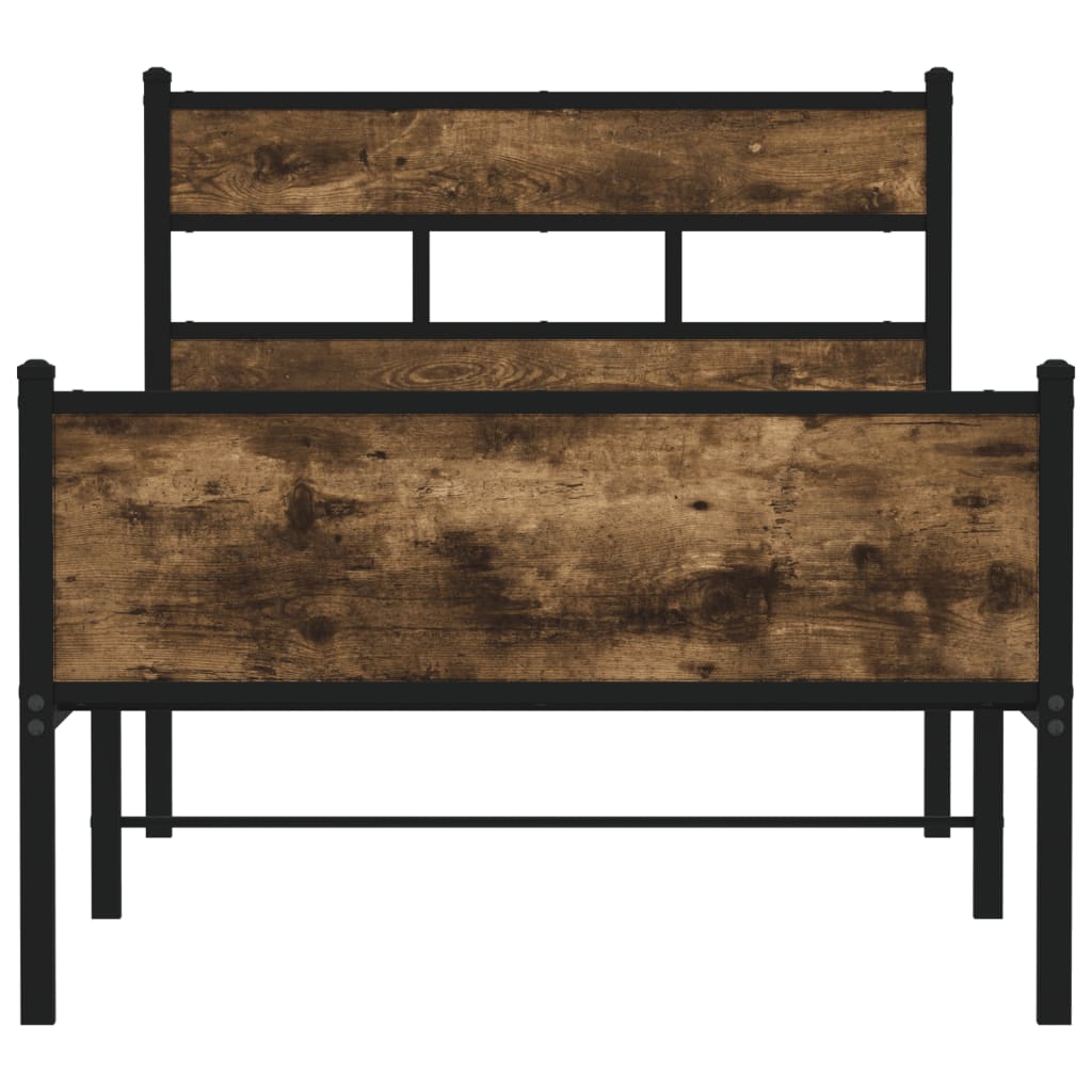Bedframe zonder matras hout gerookt eikenkleurig 100x190 cm