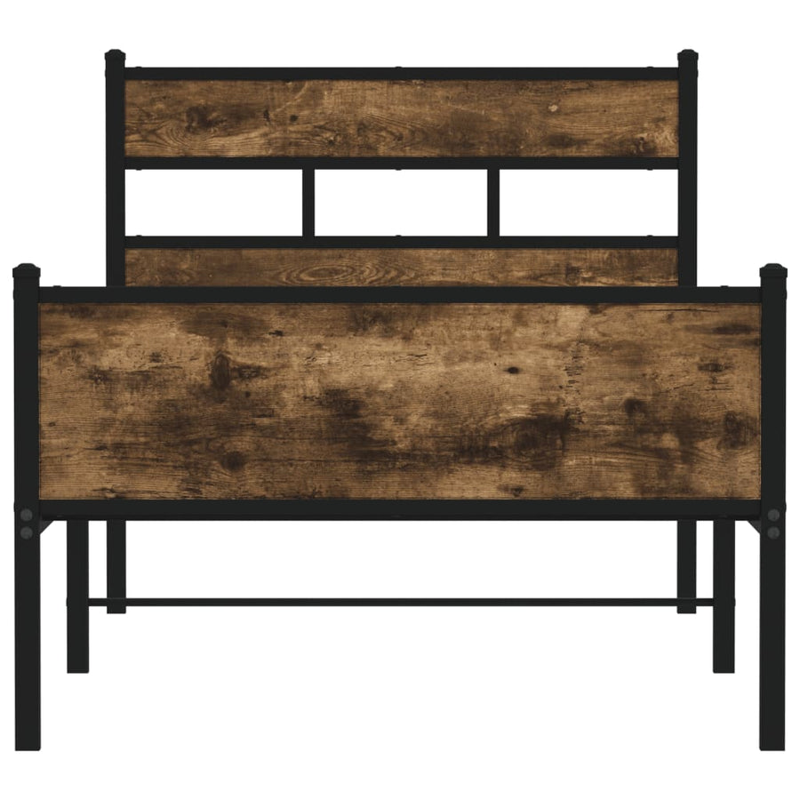 Bedframe zonder matras hout gerookt eikenkleurig 100x200 cm