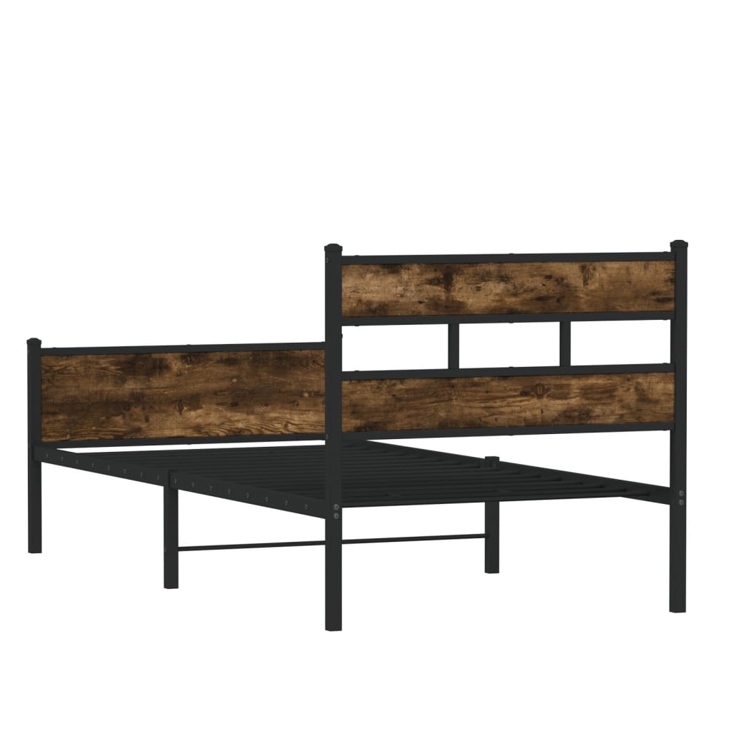 Bedframe zonder matras hout gerookt eikenkleurig 100x200 cm