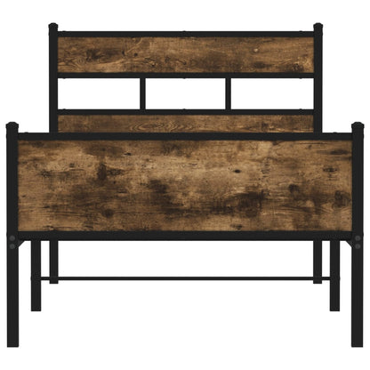 Bedframe zonder matras hout gerookt eikenkleurig 107x200 cm