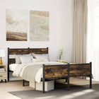 Bed frame without mattress smoked oak-colored wood 120x190 cm