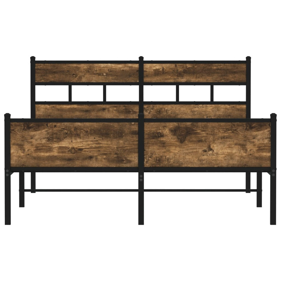 Bedframe zonder matras hout gerookt eikenkleurig 137x190 cm