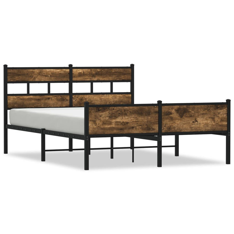 Bedframe zonder matras hout gerookt eikenkleurig 140x190 cm