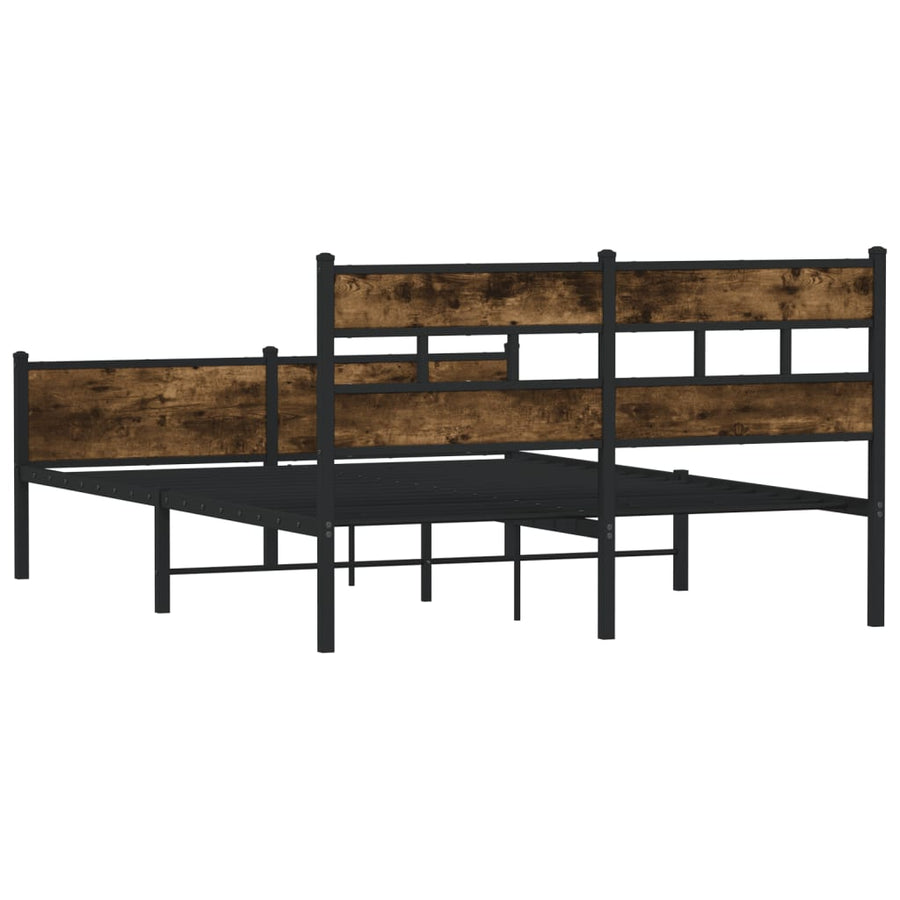 Bedframe zonder matras hout gerookt eikenkleurig 140x190 cm