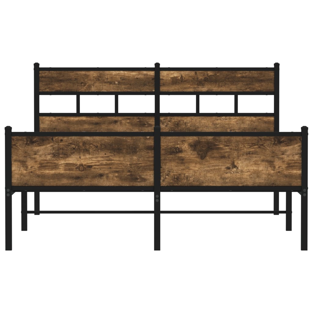 Bedframe zonder matras hout gerookt eikenkleurig 140x200 cm