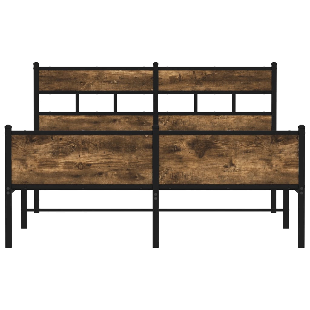 Bedframe zonder matras hout gerookt eikenkleurig 150x200 cm