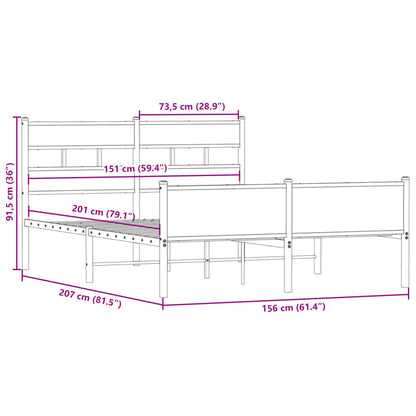 Bedframe zonder matras hout gerookt eikenkleurig 150x200 cm