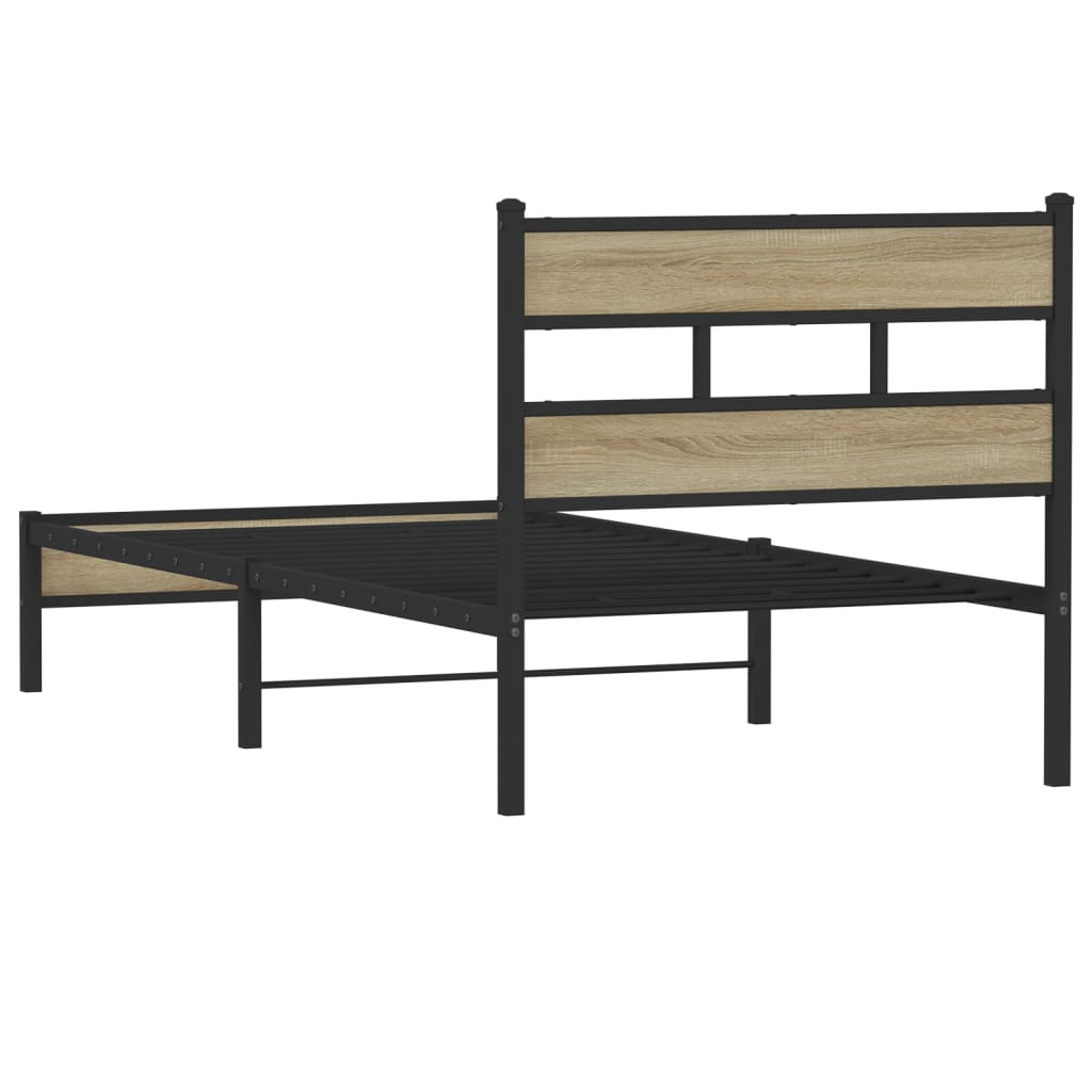 Bedframe zonder matras hout sonoma eikenkleurig 75x190 cm