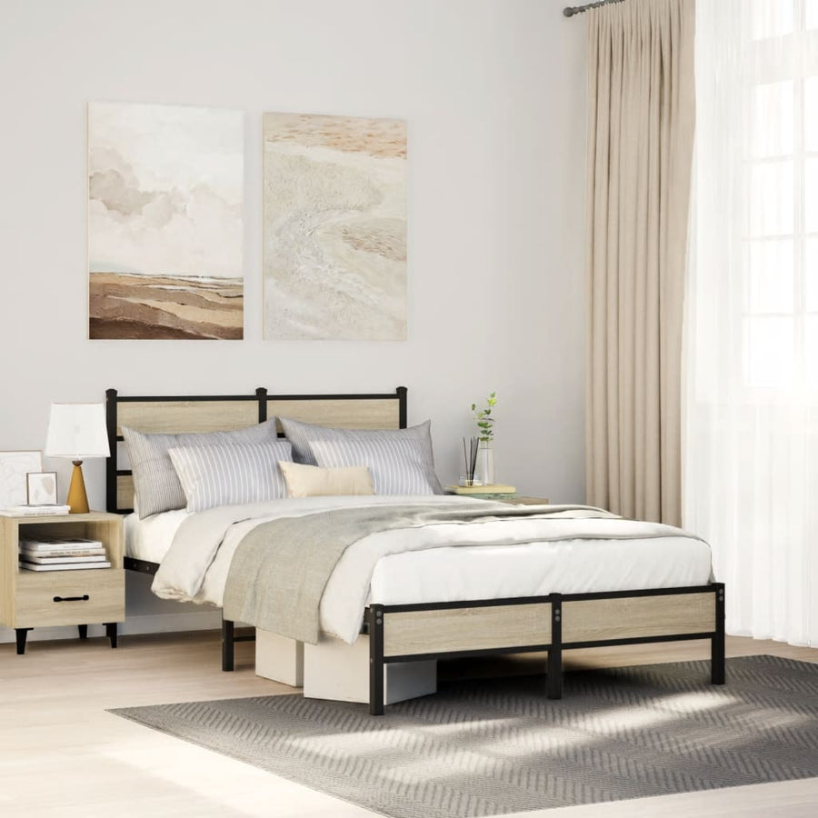 Bedframe zonder matras hout sonoma eikenkleurig 120x190 cm