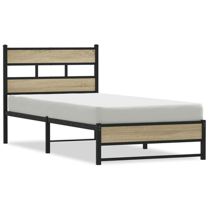 Bedframe zonder matras metaal sonoma eikenkleurig 80x200 cm