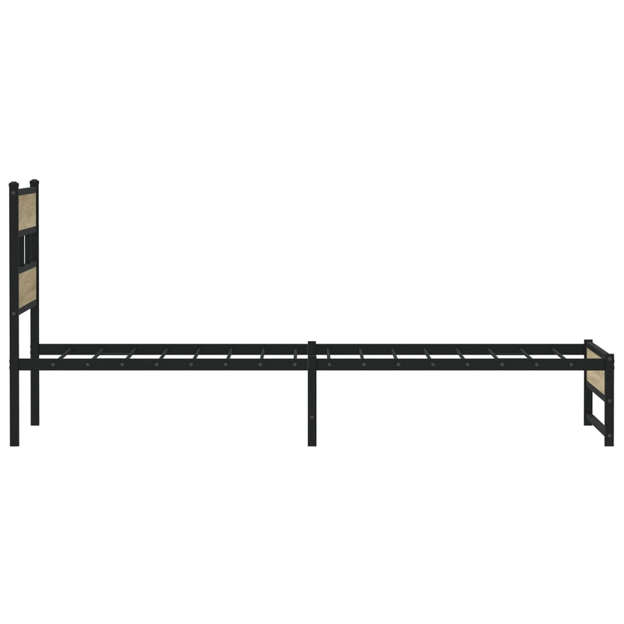 Bedframe zonder matras metaal sonoma eikenkleurig 80x200 cm