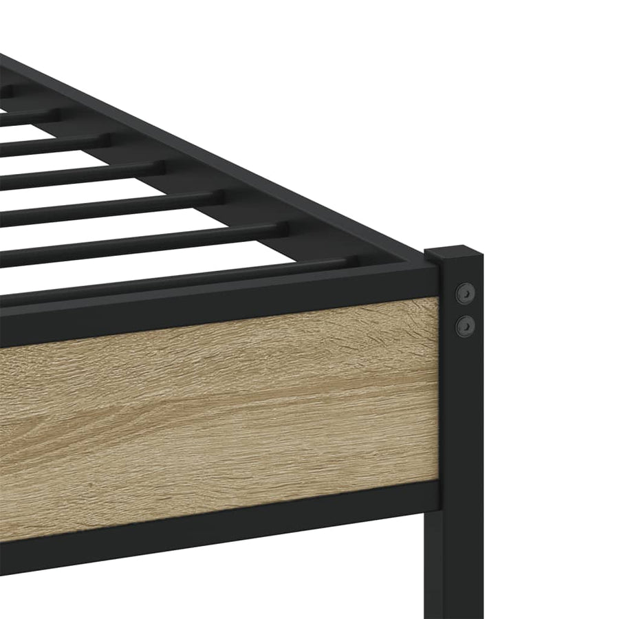 Bedframe zonder matras metaal sonoma eikenkleurig 80x200 cm