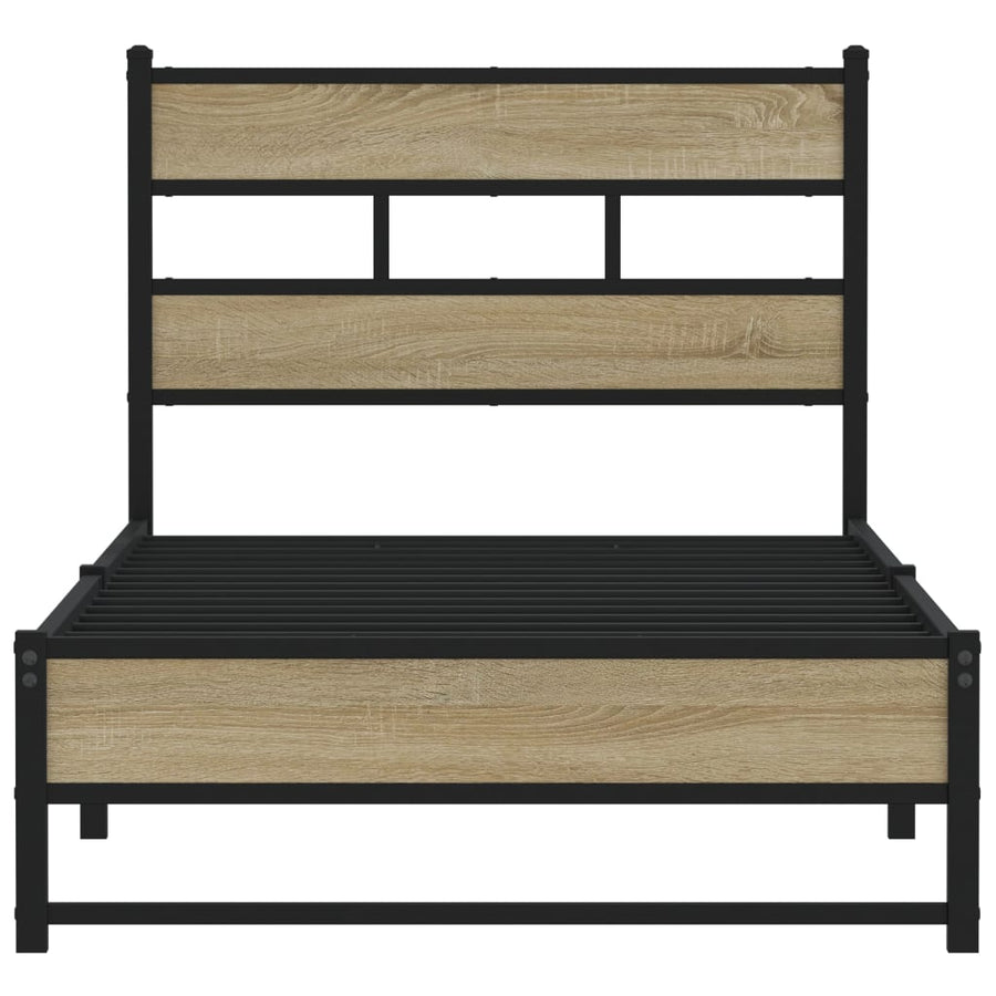 Bedframe zonder matras metaal sonoma eikenkleurig 90x190 cm