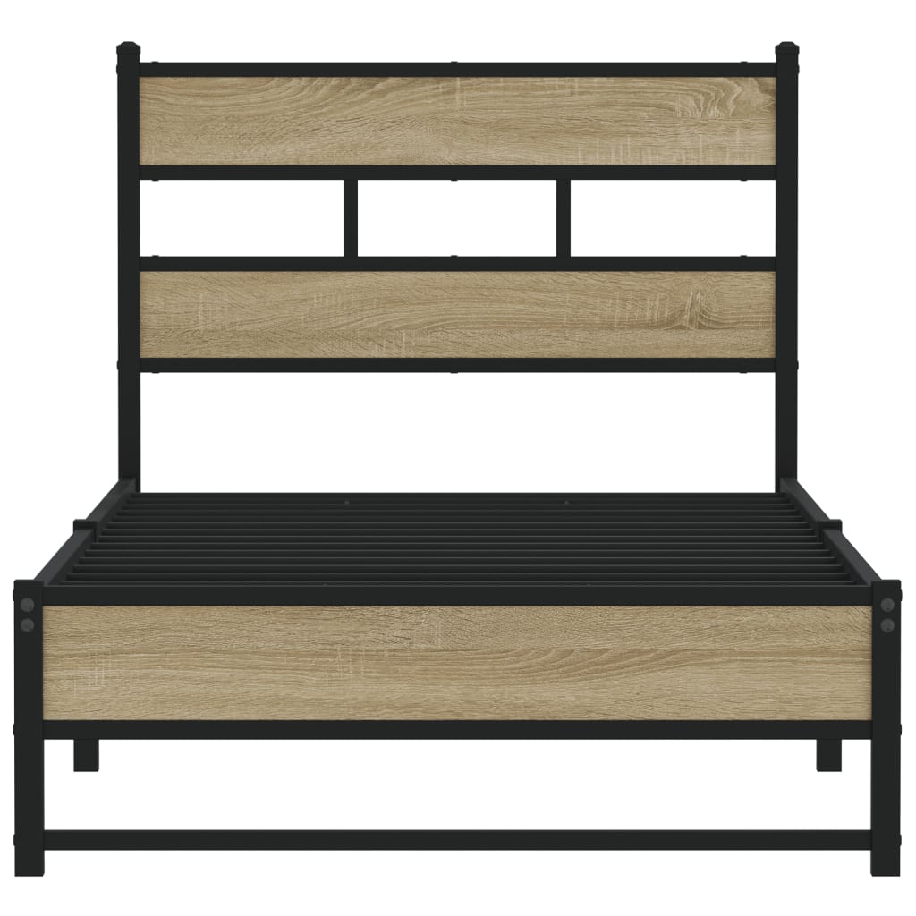 Bedframe zonder matras metaal sonoma eikenkleurig 100x190 cm