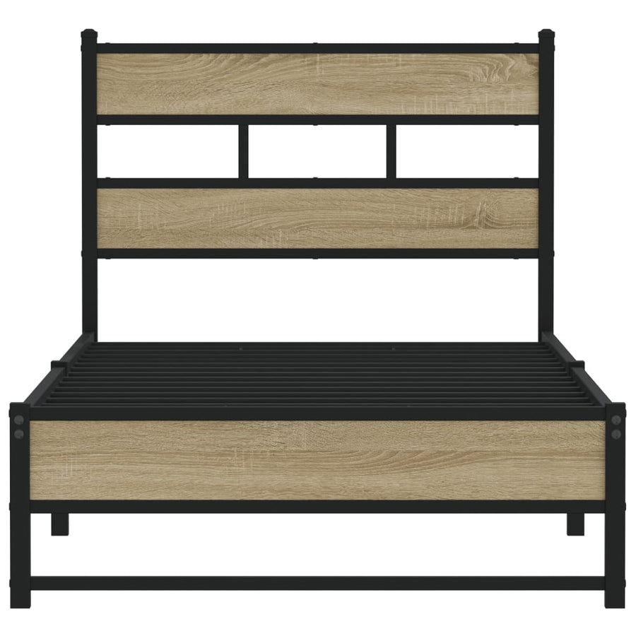 Bedframe zonder matras metaal sonoma eikenkleurig 100x190 cm