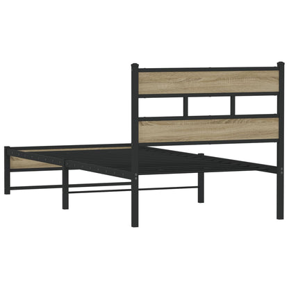 Bedframe zonder matras metaal sonoma eikenkleurig 100x190 cm