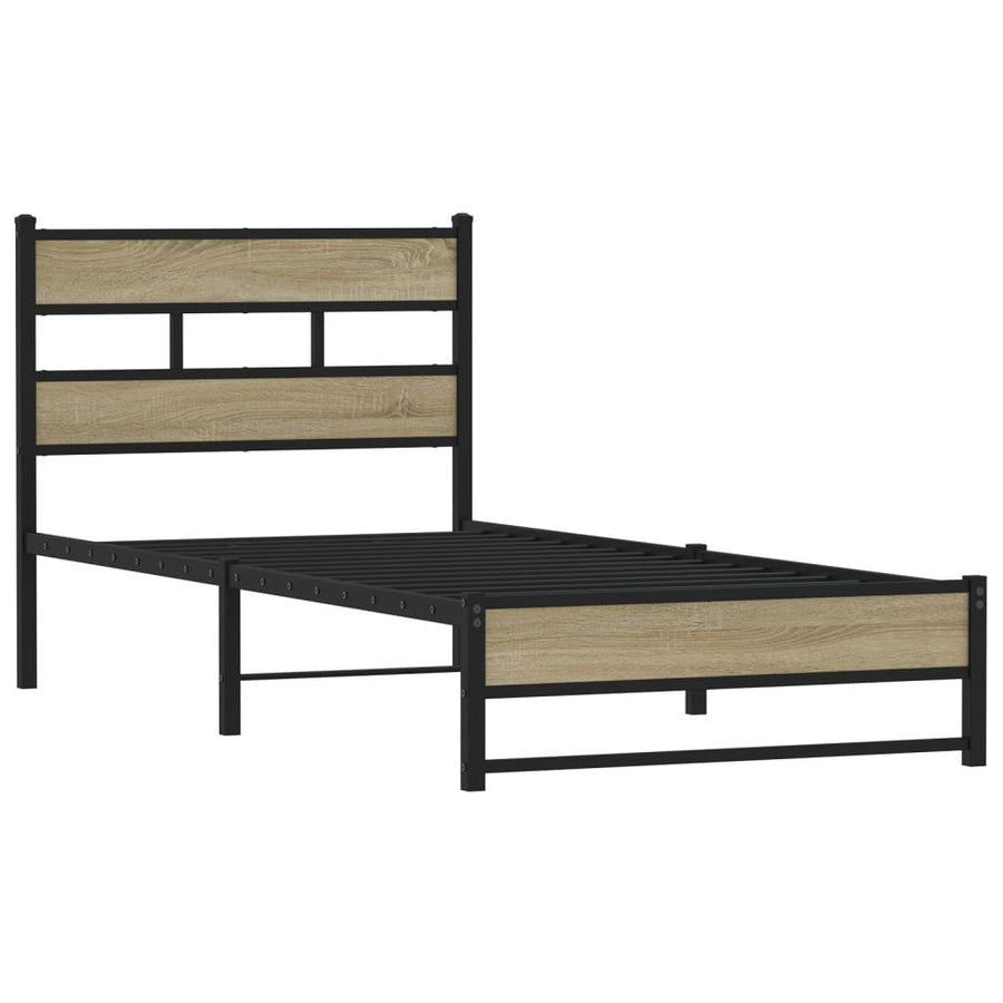 Bedframe zonder matras metaal sonoma eikenkleurig 100x200 cm