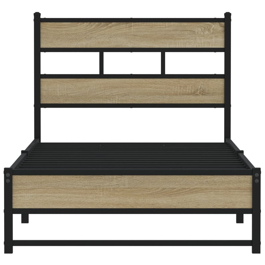 Bedframe zonder matras metaal sonoma eikenkleurig 100x200 cm