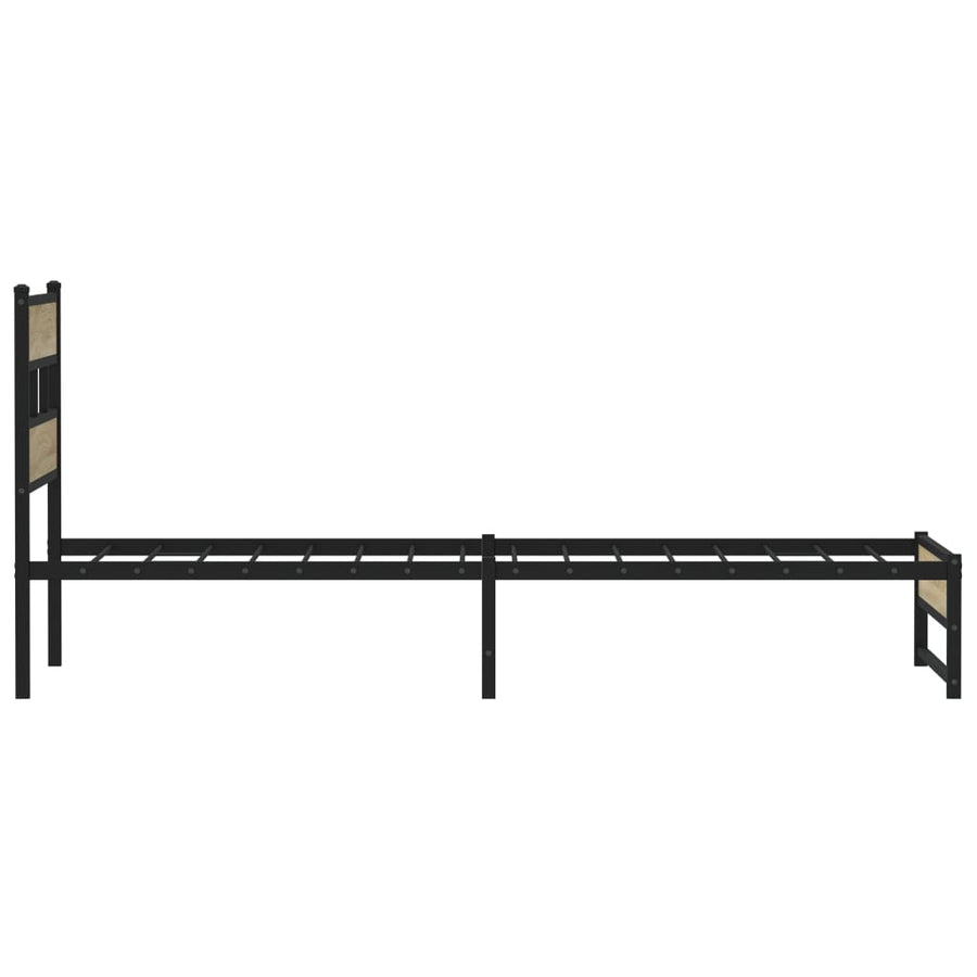 Bedframe zonder matras metaal sonoma eikenkleurig 100x200 cm