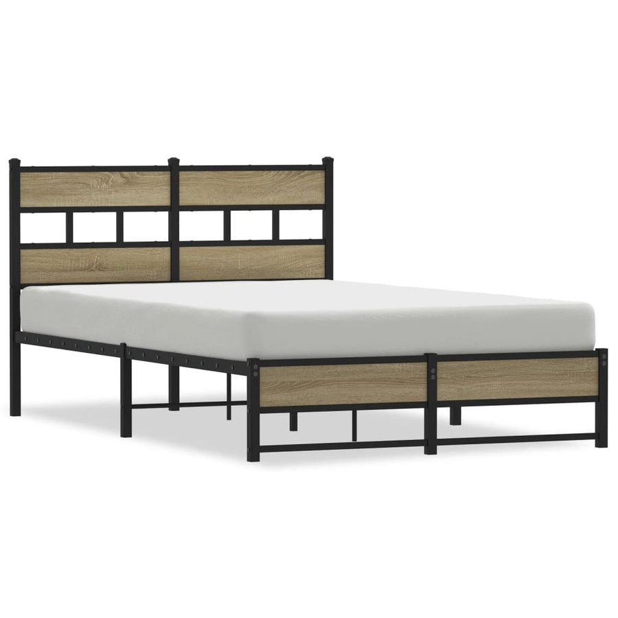 Bedframe zonder matras metaal sonoma eikenkleurig 120x190 cm