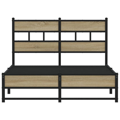 Bedframe zonder matras metaal sonoma eikenkleurig 120x190 cm