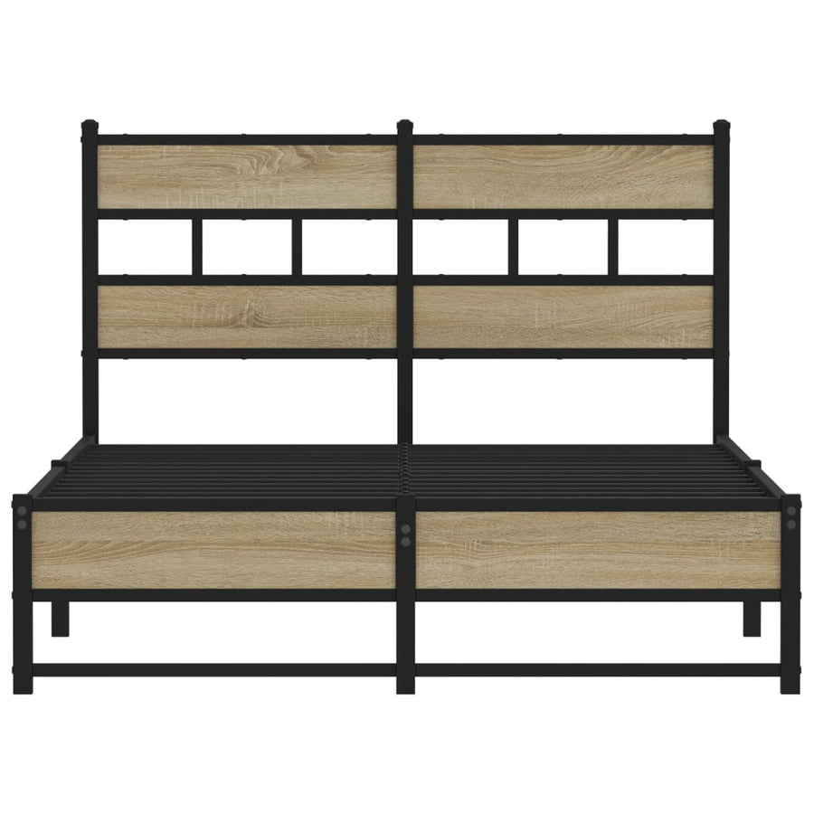 Bedframe zonder matras metaal sonoma eikenkleurig 120x190 cm