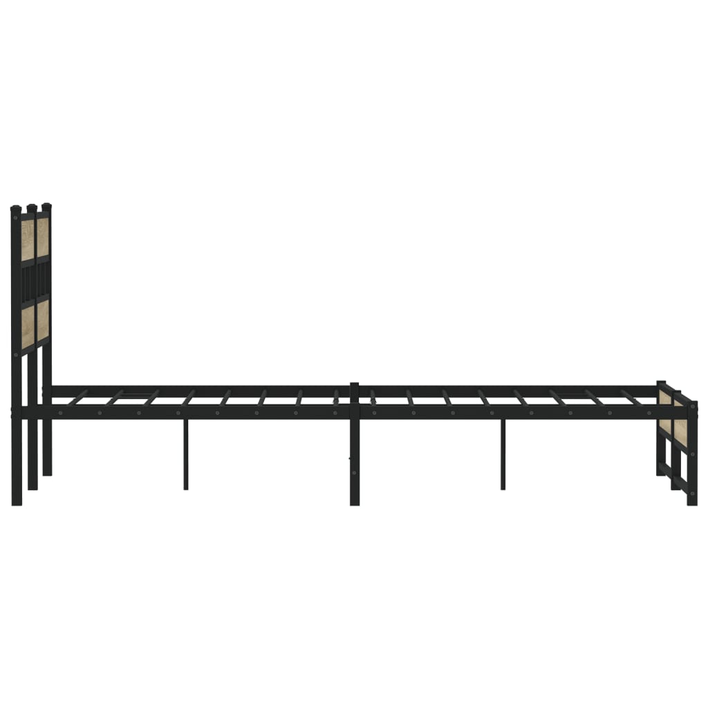 Bedframe zonder matras metaal sonoma eikenkleurig 120x190 cm