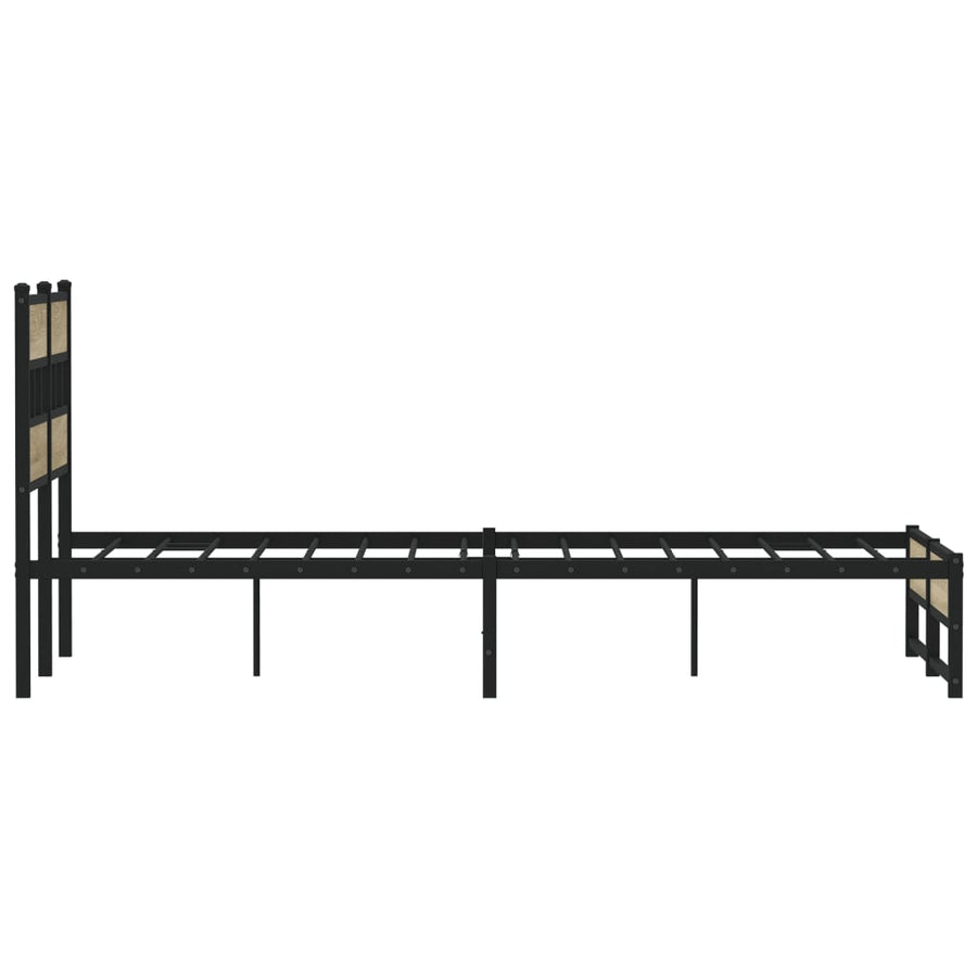 Bedframe zonder matras metaal sonoma eikenkleurig 120x190 cm