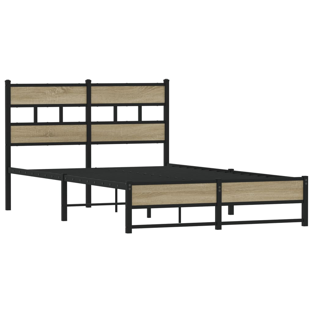 Bedframe zonder matras metaal sonoma eikenkleurig 120x200 cm