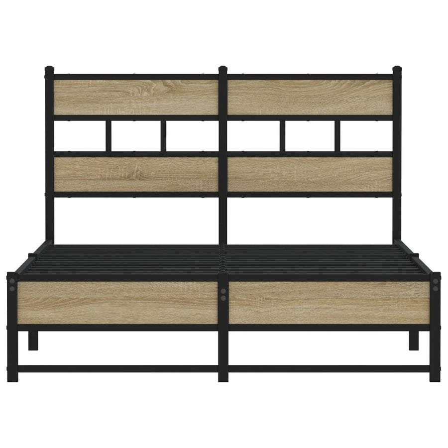 Bedframe zonder matras metaal sonoma eikenkleurig 120x200 cm
