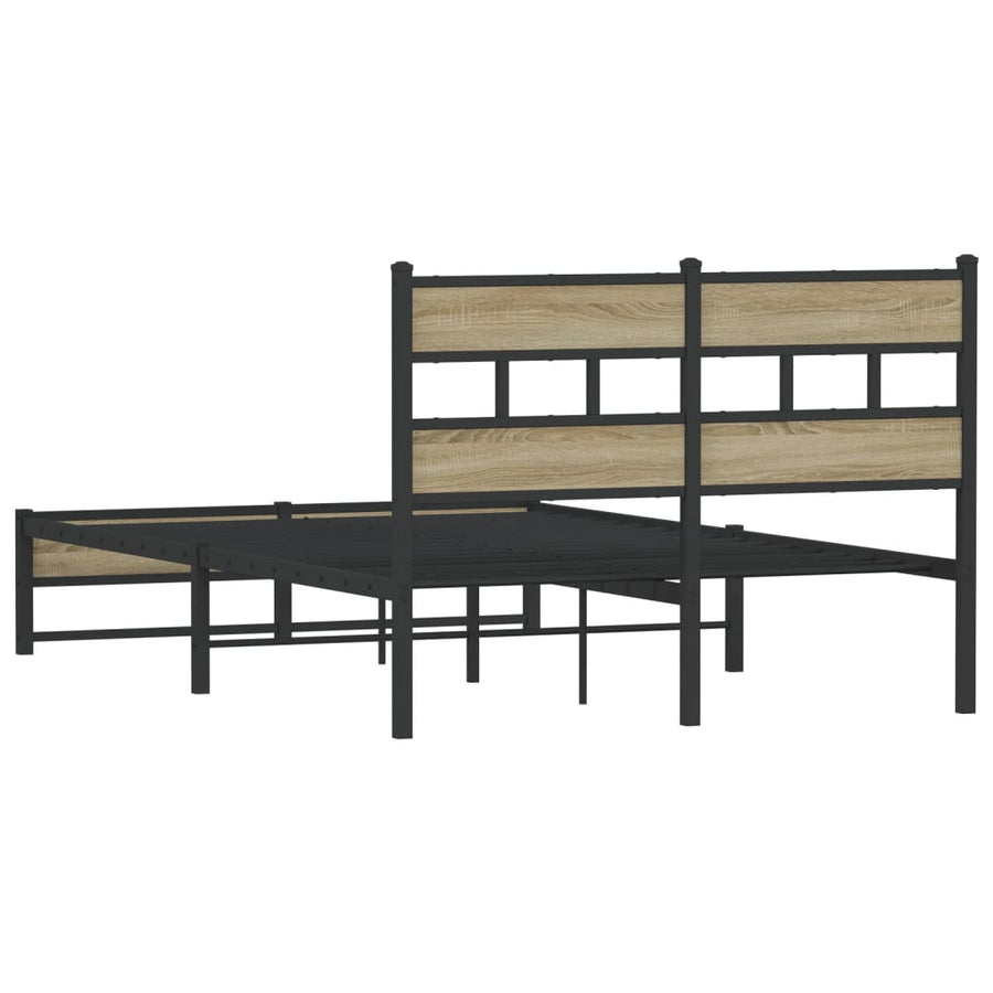 Bedframe zonder matras metaal sonoma eikenkleurig 120x200 cm