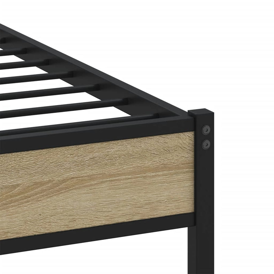 Bedframe zonder matras metaal sonoma eikenkleurig 135x190 cm