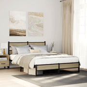 Bedframe 135x190 cm metaal sonoma eiken