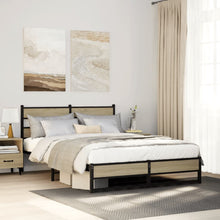 Bedframe zonder matras metaal sonoma eikenkleurig 135x190 cm