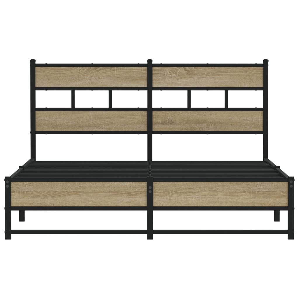 Bedframe zonder matras metaal sonoma eikenkleurig 140x190 cm