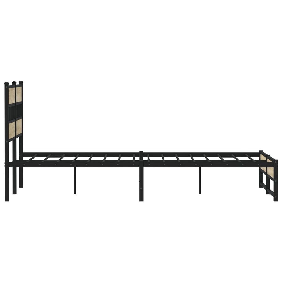 Bedframe zonder matras metaal sonoma eikenkleurig 140x190 cm