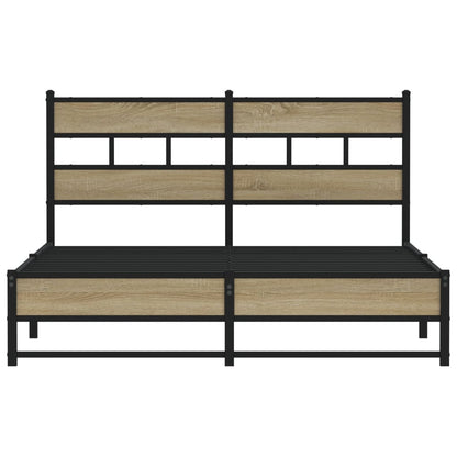 Bedframe zonder matras metaal sonoma eikenkleurig 140x200 cm