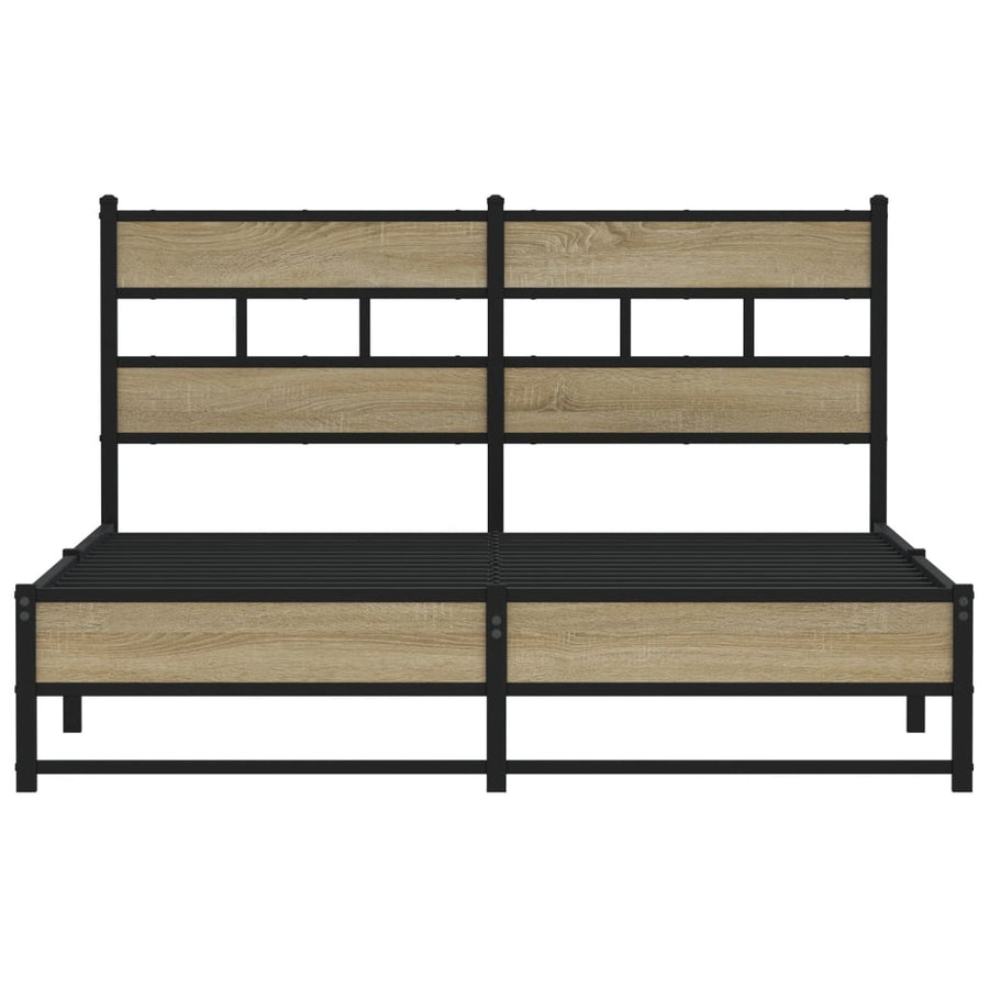 Bedframe zonder matras metaal sonoma eikenkleurig 140x200 cm
