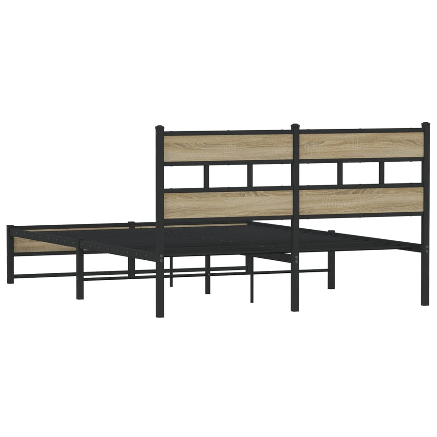 Bedframe zonder matras metaal sonoma eikenkleurig 140x200 cm