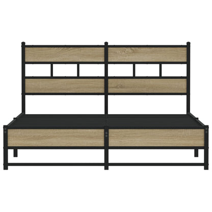 Bedframe zonder matras metaal sonoma eikenkleurig 150x200 cm