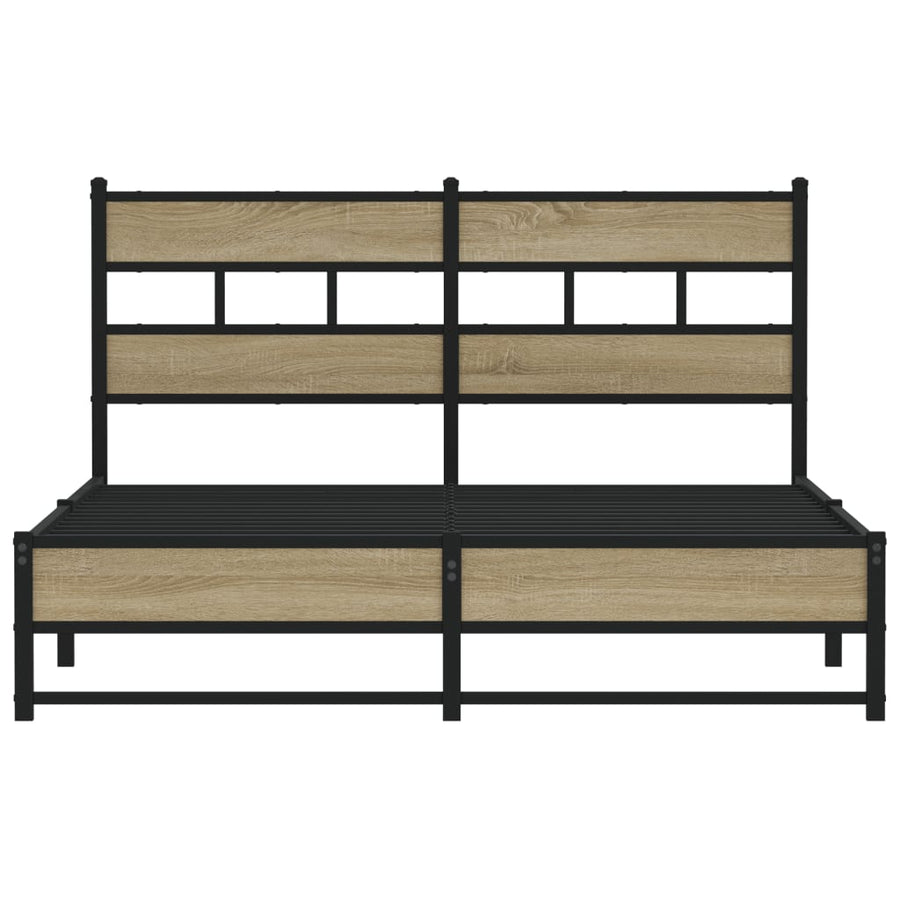 Bedframe zonder matras metaal sonoma eikenkleurig 150x200 cm