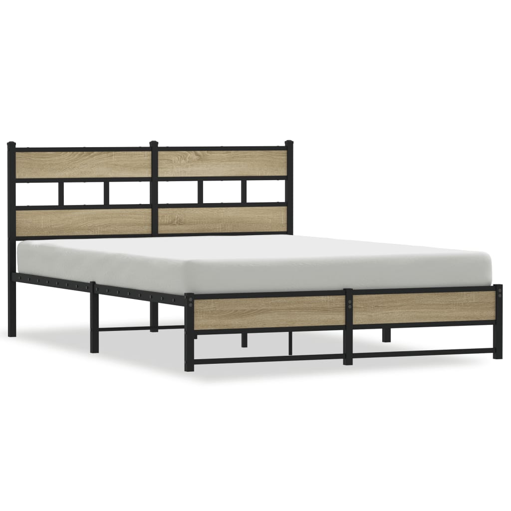 Bedframe zonder matras metaal sonoma eikenkleurig 160x200 cm