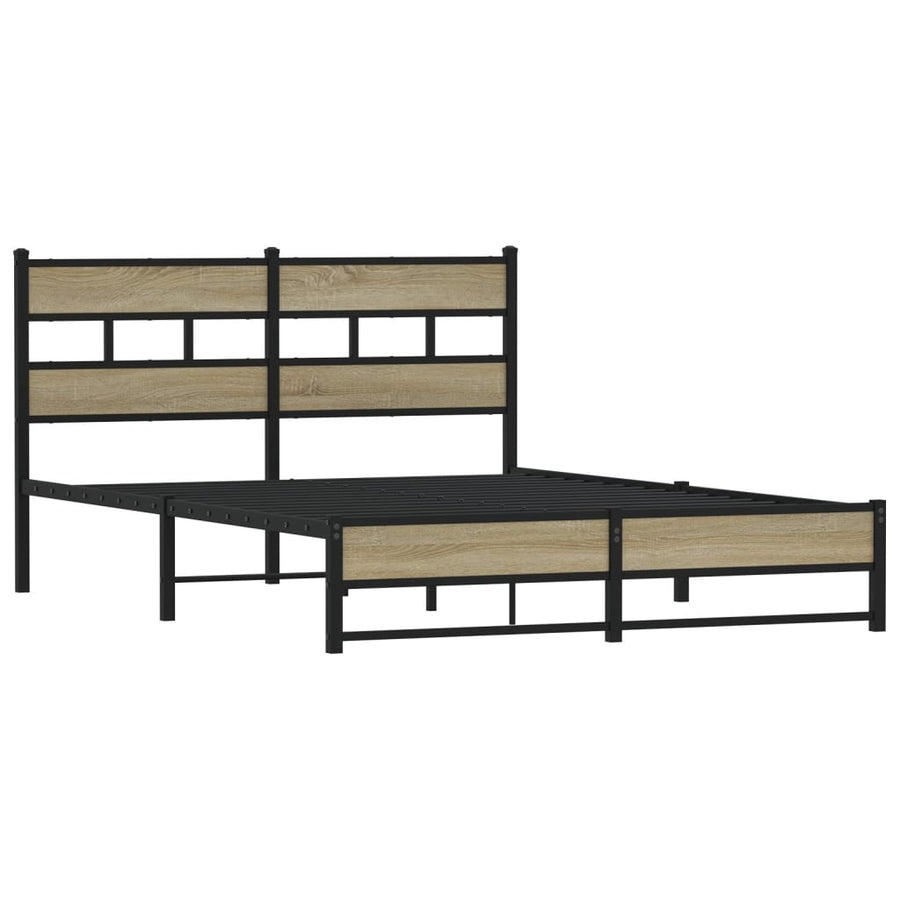 Bedframe zonder matras metaal sonoma eikenkleurig 160x200 cm