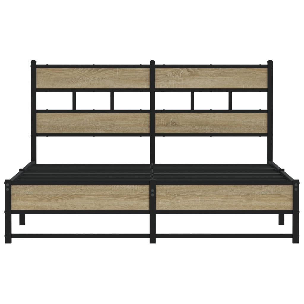 Bedframe zonder matras metaal sonoma eikenkleurig 160x200 cm