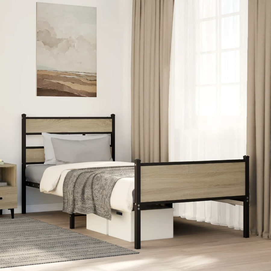 Bedframe zonder matras hout sonoma eikenkleurig 90x200 cm