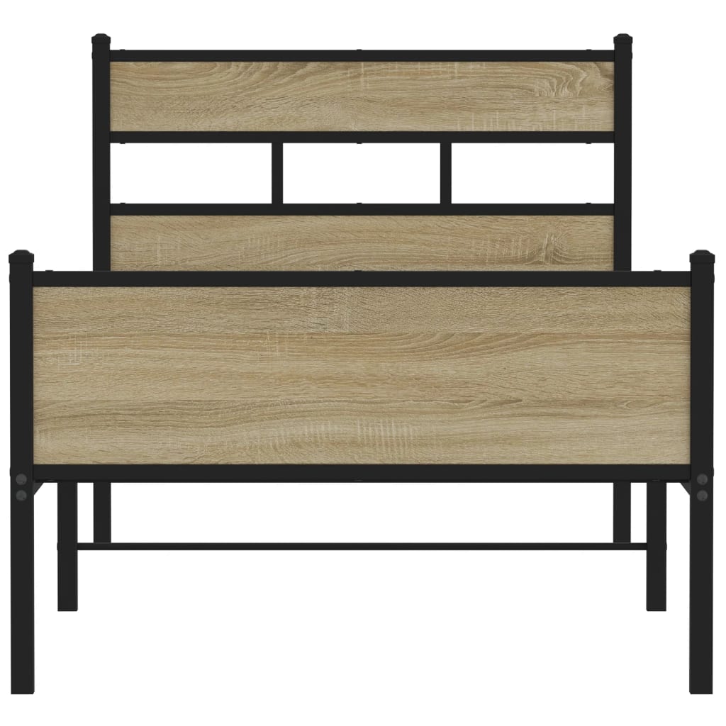 Bedframe zonder matras hout sonoma eikenkleurig 100x190 cm