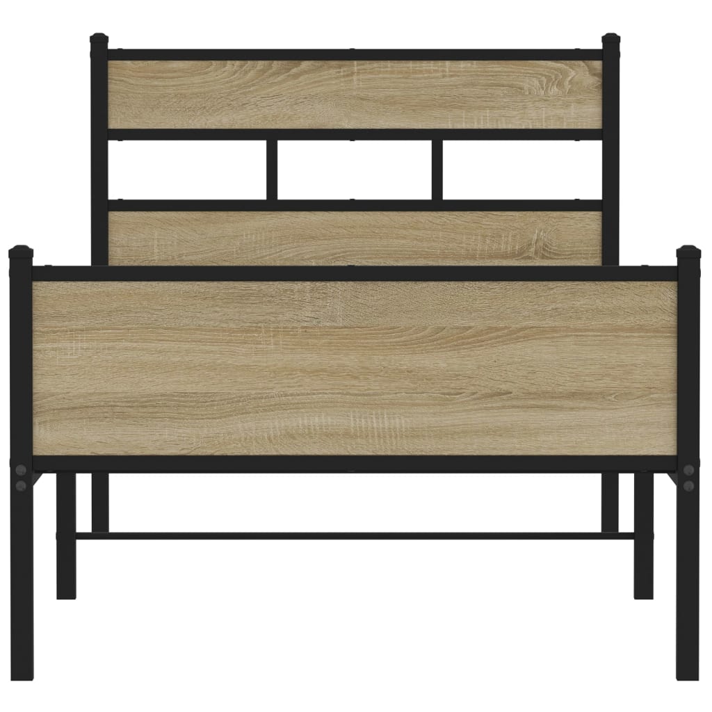 Bedframe zonder matras hout sonoma eikenkleurig 100x200 cm