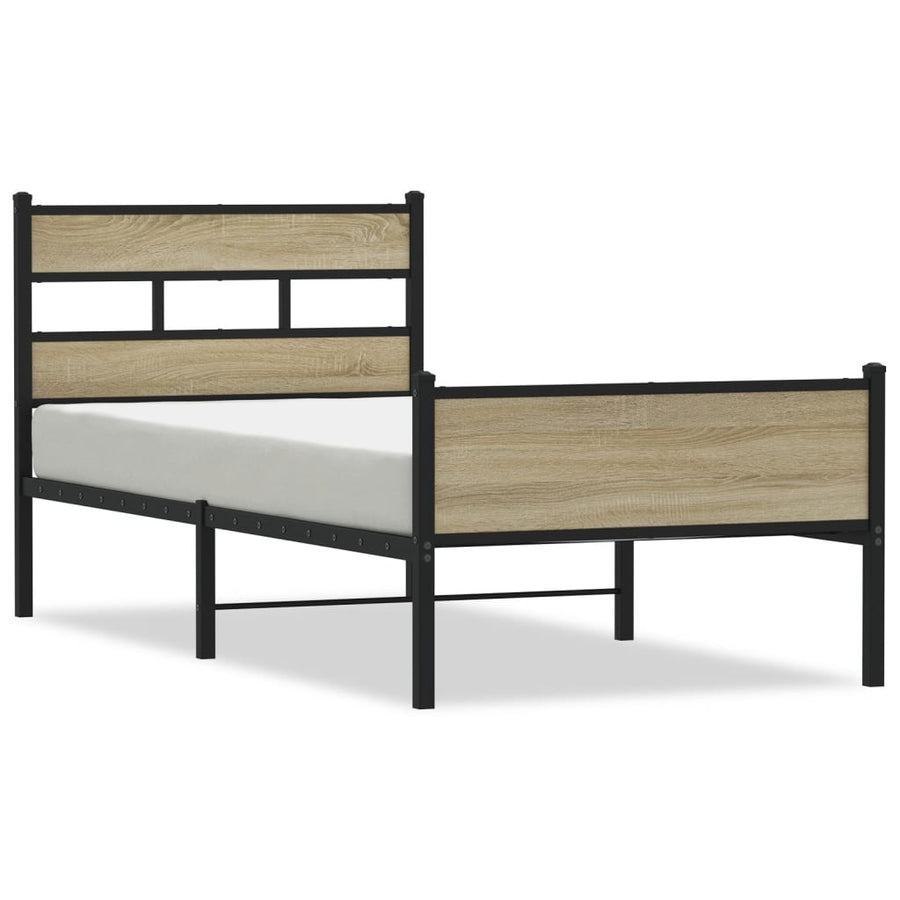 Bedframe zonder matras hout sonoma eikenkleurig 107x200 cm