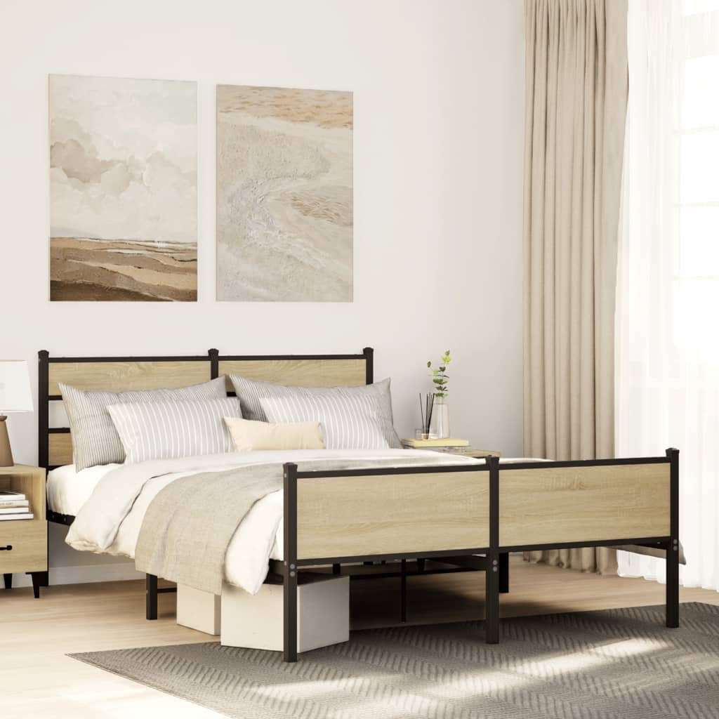Bedframe zonder matras hout sonoma eikenkleurig 140x190 cm